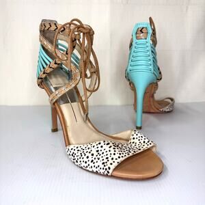 NWT DOLCE VITA Hexen Stiletto Heels Women's 9 suede leather animal print summer